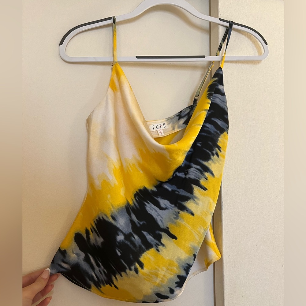 Yellow and Black Cowl Neck Tank